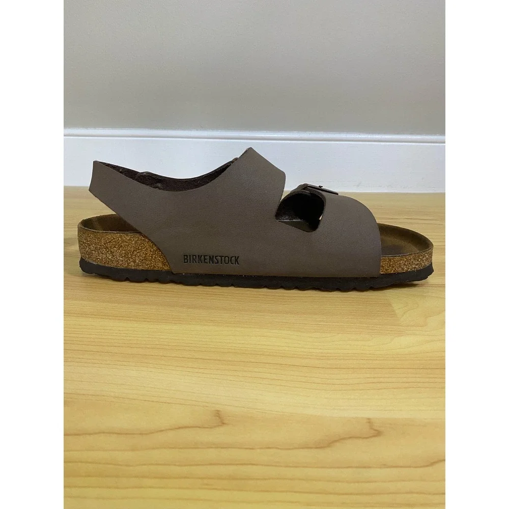 Birkenstock Milano Mocha Birkibuc Sandals Brown Backstrap Size 40 L9 M7